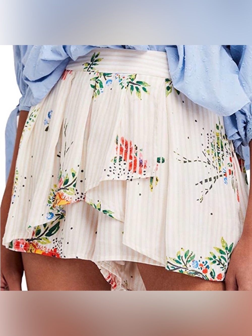 EUC Free People Night Watcher Faux Wrap Mini Skort